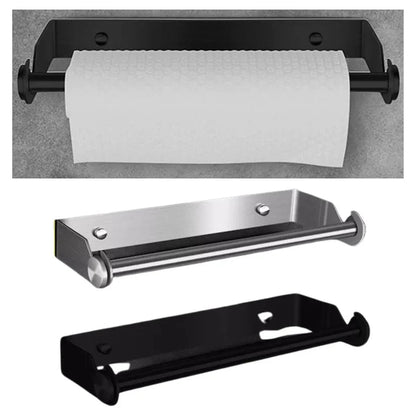 Wall Mount Paper Towel Holder Under Cabinet Stainless Steel Rack Kitchen