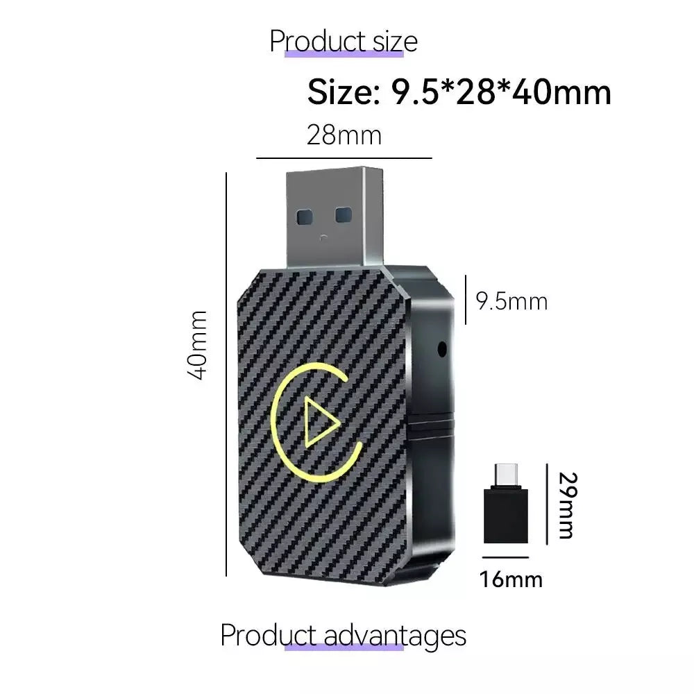 Wireless Carplay Android Auto Adapter For iPhone and Android