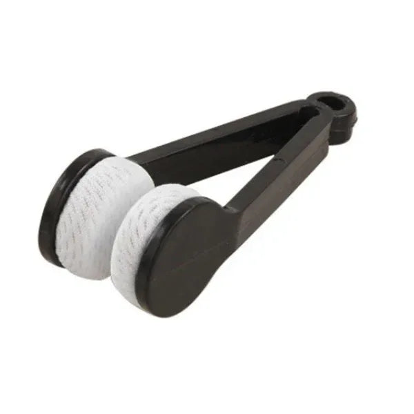 Black and white rope clamp on a white background

