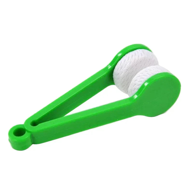 Green kitchen scrubber with white bristles on a white background

