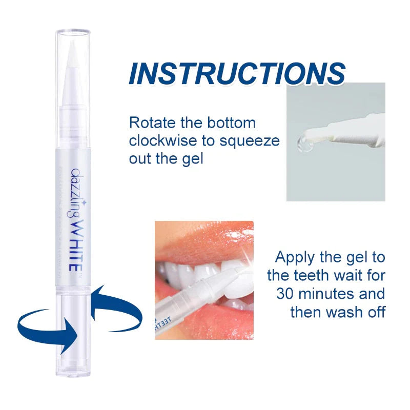 Dazzling White Instant Teeth Whitening Pen Cleaning Rotary Peroxide Bleaching - Ausie Sales