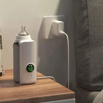 Portable USB Rechargeable Baby Bottle Warmer with Temperature Display Milk Heater Ausie Sales