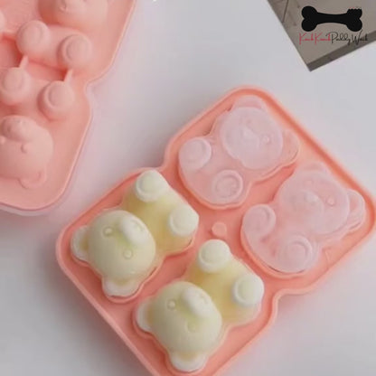 Teddy Bear Shape 3D Ice Cube Maker Silicone Moulds DIY Cake Chocolate Mould Tray