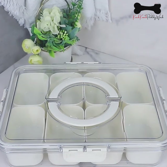 Charcuterie Container Divided Serving Tray with Lid and Handle Snackle Box