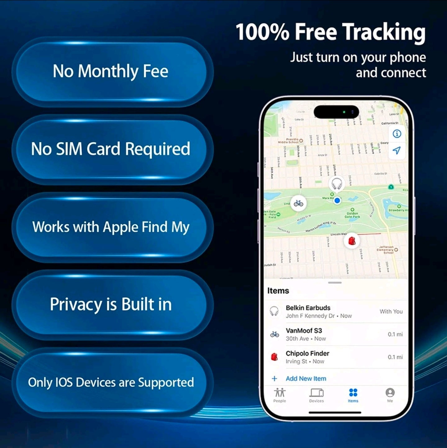 GPS Tracker 3-Pack Apple Find my APP Identification and Loss Prevention