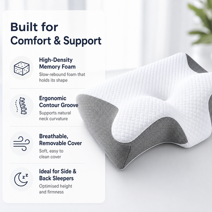 Butterfly Contour Pillow Foam Neck For Ergonomic Support Au