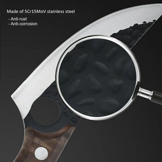 Hand Forged Professional Kitchen Boning Huusk Husk Knife with Leather Sheath Cover My Store