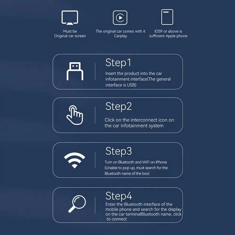 Wireless Carplay Android Auto Adapter For iPhone and Android