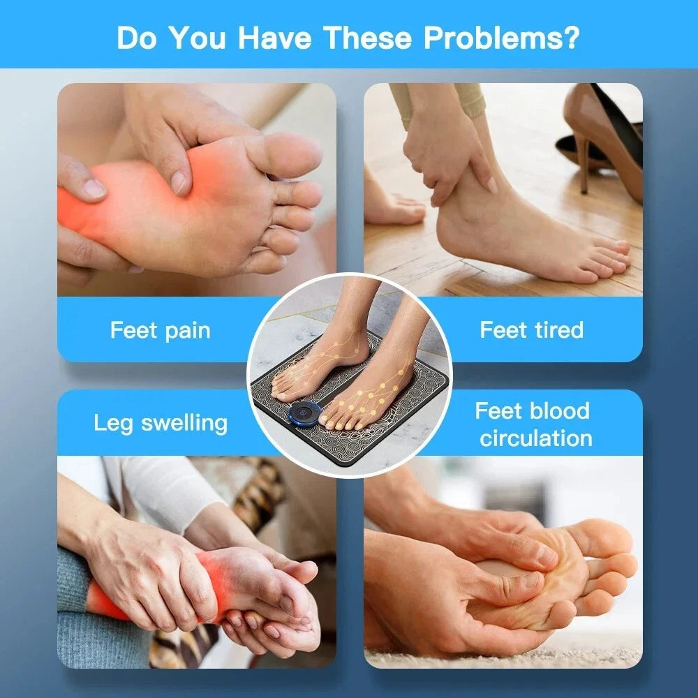 EMS Foot Massager Pad Muscle Massage Relaxation Trainer For Massage Fitness Outdoor Sport Home Family Relax