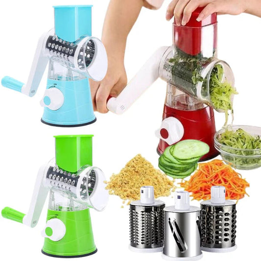 3 in 1 Vegetable Fruit Slicer Kitchen Chopper Cutter Shredder Food Manual Rotary Grater Ausie Sales