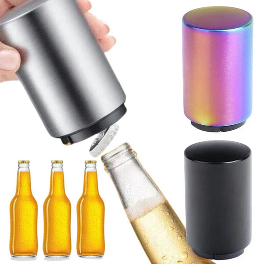 Automatic Bottle Cap Opener Stainless Steel Magnetic Beer Push Down Opener Gift Ausie Sales