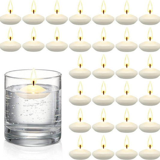 White Unscented Floating Candles Room Table Centrepiece Pool Bath 3HRS BULK Ausie Sales