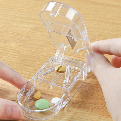 Portable Pill Cutter Tablet Vitamin Splitter Divider Travel Medicine Storage Box - Ausie Sales